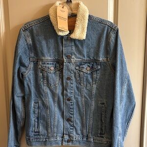 NWT Lucky Brand Denim Jacket with Sherpa Lining - Medium